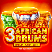 3 African Drums Slot Game Banner